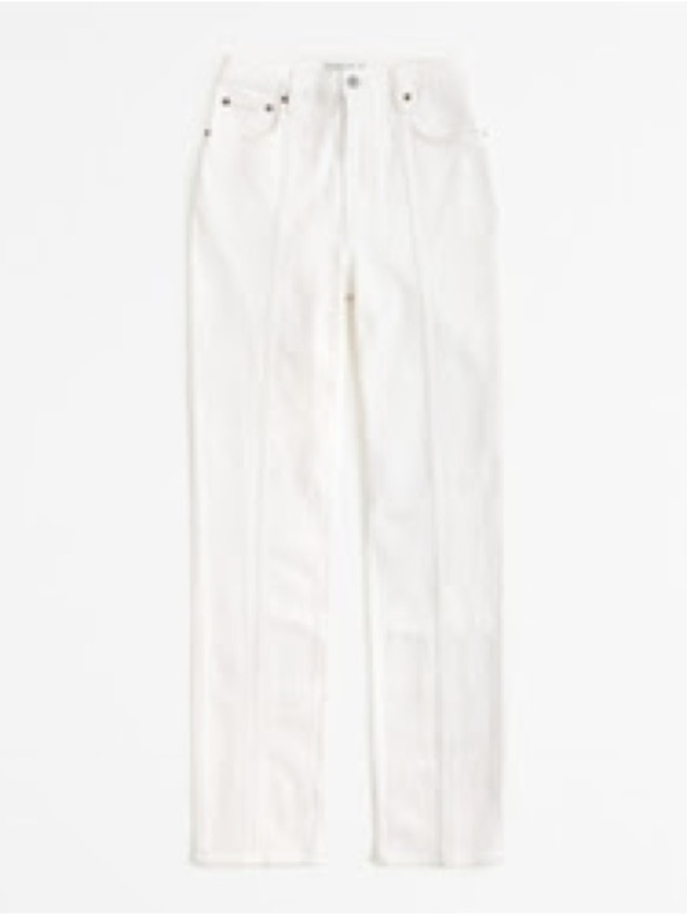 Abercrombie & Fitch The '90s Straight Ultra High Rise Jeans in Cream w seaming